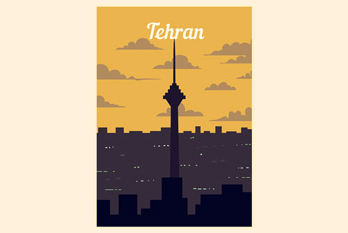 وکتور برج میلاد و شهر تهران فایل EPS لایه باز